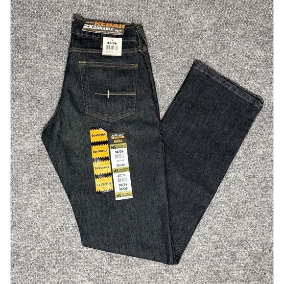 Ariat Rebar M5 Jeans DuraStretch Edge Stackable Straight Leg Mens Size 30X36 New - Picture 3 of 5